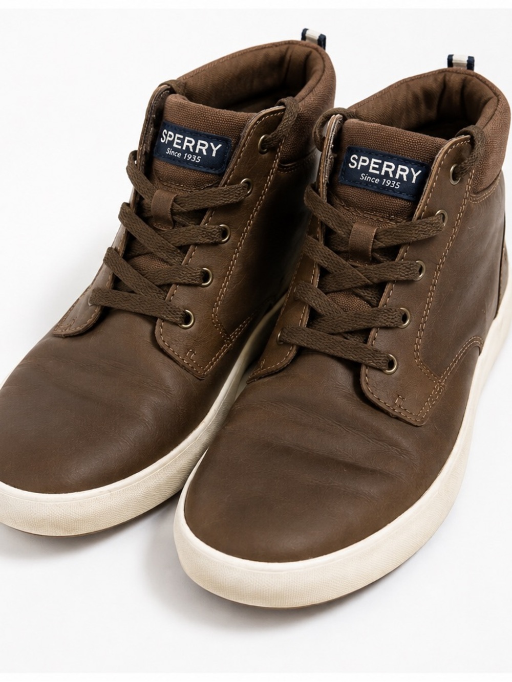 Sperry Boy Brown Leather High-Top Sneakers